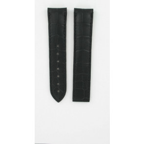 Watch strap Omega 433134 / 43113412102001 / 98000215 / De Ville Crocodile skin Black 20mm