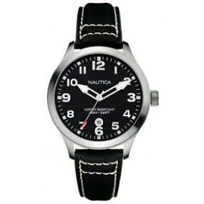 Watch strap Nautica A09558G / N17616G / BRC-A09558G Leather Black 20mm