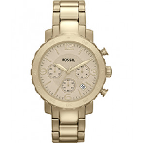Watch strap Fossil AM4422 Stainless steel Gold Toned 22mm