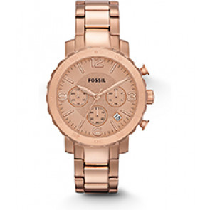 Watch strap Fossil AM4423 Stainless steel Rosé 22mm