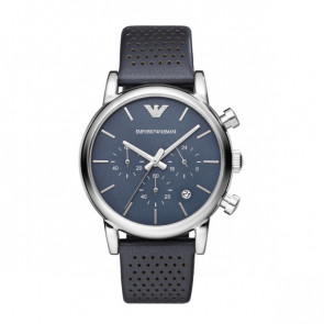 Watch strap Armani AR1736 Leather Blue 20mm