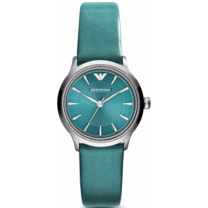 Watch strap Armani AR1804 Leather Turquoise 14mm