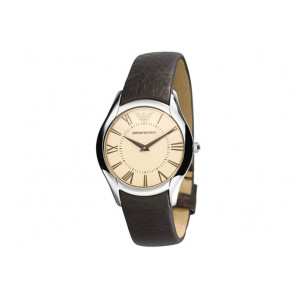 Armani watch strap AR2042 Leather Dark brown 18mm