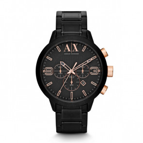 Watch strap Armani AX1350 Steel Black 22mm