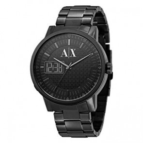 Watch strap Armani Exchange AX2060 Stainless steel Black 22mm