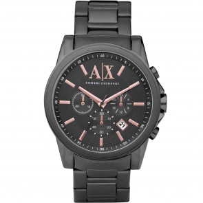 Watch strap Armani Exchange AX2086 Stainless steel Black 22mm