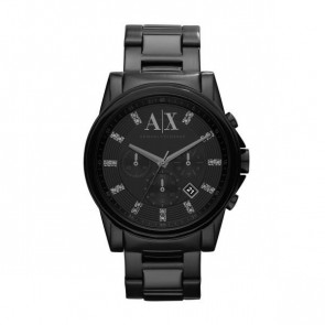 Watch strap Armani Exchange AX2093 Stainless steel Black 22mm