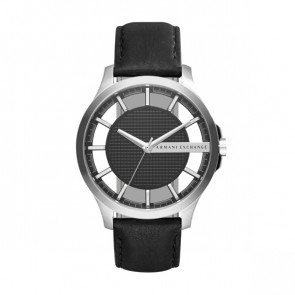 Watch strap Armani Exchange AX2186 Leather Black