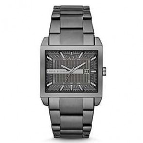 Watch strap Armani Exchange AX2211 Steel Anthracite grey 32mm
