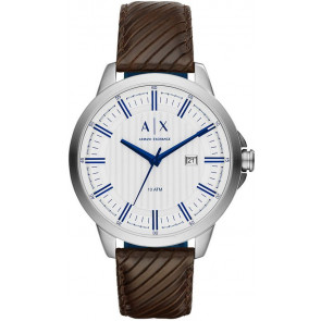 Watch strap Armani Exchange AX2263 Leather Brown 20mm