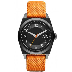 Watch strap Armani Exchange AX2305 Leather/Textiles Orange 22mm