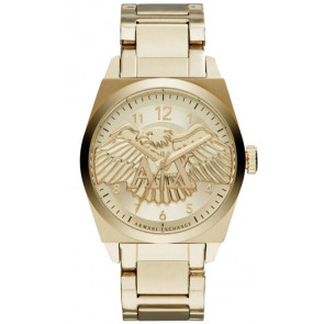 Watch strap Armani Exchange AX2309 Steel Gold Toned 22mm