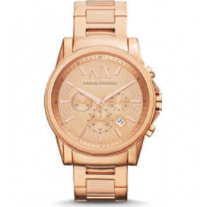 Watch strap Armani Exchange AX2502 Stainless steel Rosé 22mm