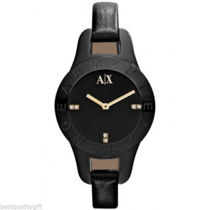 Watch strap Armani Exchange AX4125 Leather Black 8mm