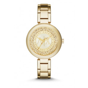 Watch strap Armani Exchange AX4221 Steel Gold Toned 7mm