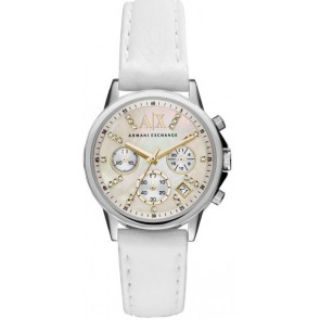 Watch strap Armani Exchange AX4328 Leather White 18mm