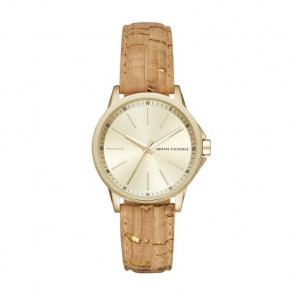 Watch strap Armani Exchange AX4350 Leather Cognac 18mm