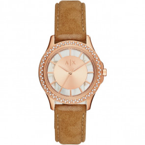 Watch strap Armani Exchange AX5254 Leather Cognac 18mm