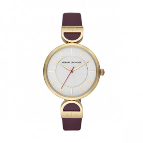 Watch strap AX5326 Leather Bordeaux 15mm