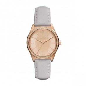 Watch strap AX5444 Leather Grey 18mm