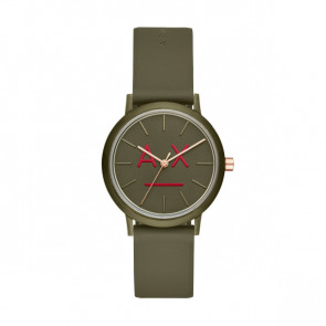 Watch strap Armani Exchange AX5559 Silicone Olive green 16mm