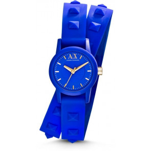 Watch strap Armani Exchange AX6024 Leather Blue 12mm