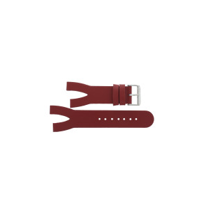 Watch strap Davis 1404 Leather Red 10mm