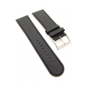 Mondaine watch strap BM20056 / FE19424.20Q Leather Black 24mm + standard stitching