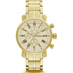 Watch strap Fossil BQ1002 Steel Gold Toned 20mm
