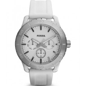 Watch strap Fossil BQ1058 Silicone White 20mm