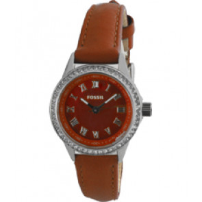 Watch strap Fossil BQ1104 Leather Brown 12mm