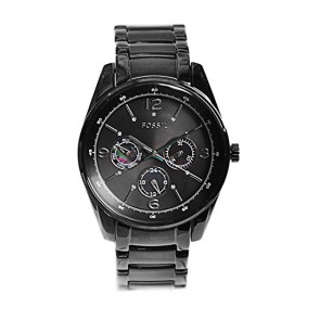 Watch strap Fossil BQ1122 Steel Black 20mm