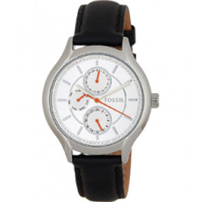 Watch strap Fossil BQ1588 Leather Black 18mm