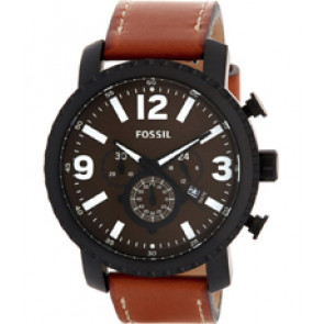 Watch strap Fossil BQ2052 Leather Brown 24mm