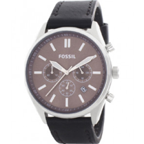 Watch strap Fossil BQ2062 Leather Black 22mm