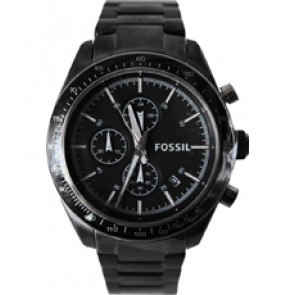Watch strap Fossil BQ2067 Stainless steel Black 22mm