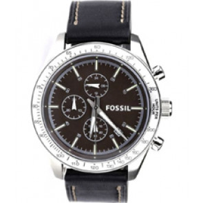 Watch strap Fossil BQ2069 Leather Black 22mm