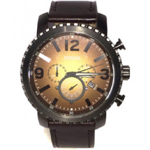 Watch strap Fossil BQ2080 Leather Black 24mm