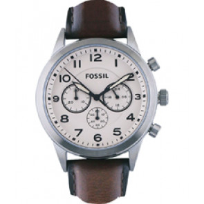 Watch strap Fossil BQ2127 Leather Brown 22mm