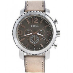 Watch strap Fossil BQ2136 Leather Beige 24mm