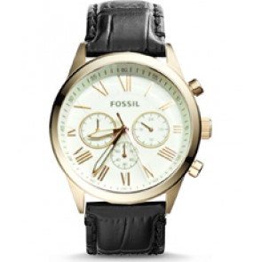 Watch strap Fossil BQ2174 Leather Black 22mm
