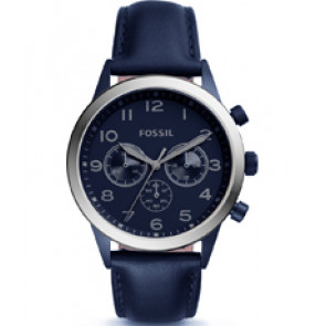 Watch strap Fossil BQ2189 Leather Blue 22mm