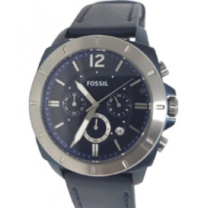 Watch strap Fossil BQ2194 Leather Blue 24mm