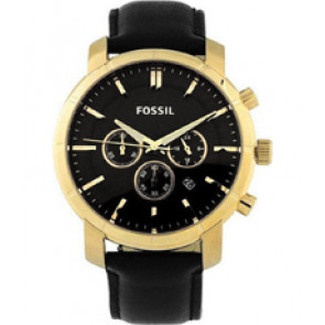 Watch strap Fossil BQ2199 Leather Black 22mm
