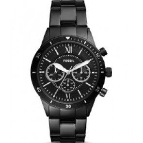 Watch strap Fossil BQ2227 Stainless steel Black 22mm
