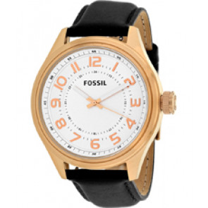 Watch strap Fossil BQ2245 Leather Black 15mm