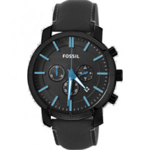Watch strap Fossil BQ2254 Leather Black 22mm