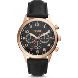 Watch strap Fossil BQ2283 Leather Black 22mm