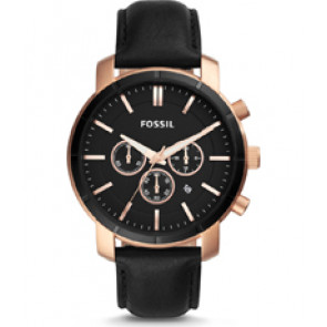 Watch strap Fossil BQ2286 Leather Black 22mm