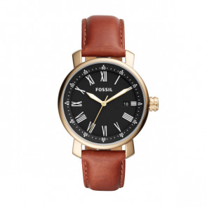 Watch strap Fossil BQ2288 Leather Cognac 20mm